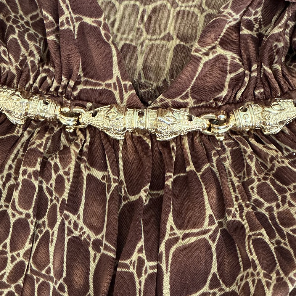 Sky Brown and Gold Halter Top - Picture 3 of 4